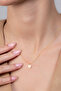 Women's Stone Heart Necklace / Gold Plated - 4