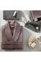 Zigzag 100% Cotton Unisex Bathrobe Lilac - 3