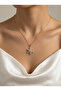 Women's Steel Zircon Stone Rotating Snowflake Necklace - 2
