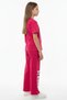 Girl's 2-Piece Tracksuit Set Crew Neck Short Sleeve Printed T-Shirt - Elastic Waist Tie - 3