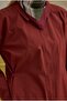100% Cotton Shirt with Pleated Back in Burgundy - 4