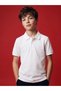 White Polo Collar Boys' Pique T-Shirt 23 April Children's Day