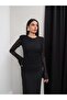 Long Lace Dress with Padded Shoulders - 2