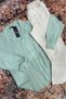 Men's Baby Blue Muslin Linen Blend Shirt & White Muslin Linen Trousers Set - 3
