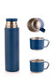 Luxury Steel Thermos Set with 3 Cups - 500 ml Vacuum Insulated Anthracite Thermos Set - 3