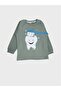 Boy's 100% Cotton Green Toothbrush Patterned Long Sleeve Pajama Set - 5