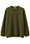 7020 Women's Bat Sleeve Crew Neck Knitwear Sweater Khaki