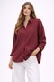 Burgundy Striped Jacquard Fabric Oversized Shirt - 3