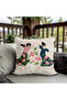 Double-Sided Digital Print Throw Pillow Cover - Floral & Woman Pattern / Flower & Woman Design - 3