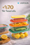 6-Piece Storage Container Set with Transparent Lids in Different Sizes, Plastic Food & Refrigerator Organizer - 4