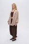Women's Vertical Wave Bead Embroidered Oversized Kimono with Back and Sleeve Detailing - 5