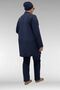 1739 Plus Size Long Sleeve Hijab Swimsuit with Stone Print on the Front - Navy Blue - 5