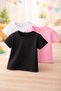 3-Piece Black-White-Pink 98% Cotton Kids T-Shirt T-Shirt - 2