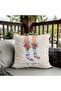 Double-Sided Digital Print Throw Pillow Cover - Floral & Woman Pattern / Flower & Woman Design - 3