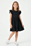 Ruffled Sleeves Girl's Dress with Wrinkled Pattern - 26Y 202500