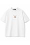 Unisex White Oversize Deer Printed Crew Neck T-Shirt
