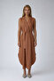 Cinnamon Double Breasted Collar Pleated Detailed Pocketed Sofia Linen Dress Alc-X15419 - 2