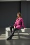 Classic Pattern Fuchsia Shirt Jacket with Flap Pockets - 4