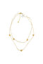 Steel Two Row Heart Combination Necklace Gold - 2