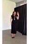 Desina Gold Buttoned Dress Black