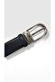 Clip-On Navy Blue Leather Belt Classic - Men's 100% Genuine Leather Belt - 2