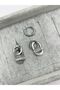 Steel Stone Geometric Dangle Hoop Earrings - 5
