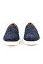 Genuine Suede Leather Navy Blue Knitted Detailed Loafer Men's Shoes - 4657 - 3