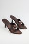 Women's Satin Cross-Strap 8cm Heeled Slippers and Sandals Evening Dress Shoes