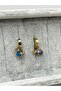 Steel Gold Zircon Stone Evil Eye Earrings - 3