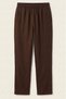 Dark Brown 100% Cotton Muslin Fabric Women's Trousers with Elastic Waist - Women's Hajj Umrah Pants - 8