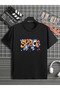 Space Printed 100% Cotton Crew Neck Kids T-Shirt