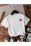 Women's Cheries Printed White Cotton T-Shirt