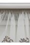 Silvery Embroidered Tight Pleated Tulle Curtain Custom Made Ecru 1/3 Pleated - 3