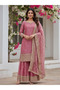 Pink Silk Top Bottom & Dupatta - HRT7522 - Pink - 2