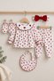 Newborn Baby Girl Heart Patterned Bandana Hospital Release - 3
