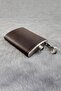 Steel 8 oz Dark Brown Leather Covered 240 ml Liquor Flask Rd55Khv - 2