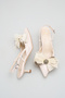 Women's Bowknot Open Back Short Pointed Heeled Shoes Tan - 3