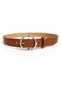 Women's Tan Ring Buckle Belt Silver Buckle Jacket Belt Jeans Belt Casual Stylish Belt