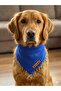 Navy Blue Elastic Beaded Detailed Dog Bandana