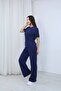 Trend Wide Leg Stone-Faced Soft Textured Modal Flexible Fabric T-Shirt Track Suit 2-Piece Set - 2