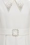 Girl's Evening Dress with Rhinestone Collar, Long Sleeves, Belted Dress and Lace-Up Back Model - Holiday, Graduation, Wedding, Party, Special Occasions (Ages 8, 9, 10, 11, 12, 13, 14, 15) 36390Pr - 4
