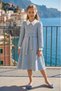 Blue Elegant Tweed Girls Dress with Pearl Buttons 8-15 Age 36446Pr
