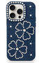 iPhone 14 Pro Case Flower Patterned Stoned Silicone Cover