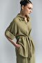 Tie-Waist Kimono Shirt - Khaki