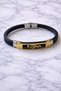 316L Stainless Steel Left Switch Gold Detailed Men's Bracelet – Black Rubber Modern Bracelet - 2