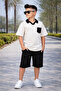 Boy's Collar Detailed Shorts Set - Age 9/12 - 31691 - 3