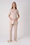 New Season Beige Lace Summer Special Design 100% Cotton Maternity Maternity Dressing Gown Pajama Set - 3