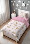 Rabbit and Capybara Patterned Single Baby Kids Bedding Set - 3