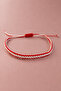 Red and White Fan Macrame Bracelet Unisex Adjustable Rope Bracelet Gift Knitted Bracelet - 7