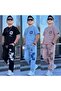 Boy's Floral Patterned 100% Cotton Two-Piece Set - Tracksuit Set 2-Piece Set for Holidays - 3